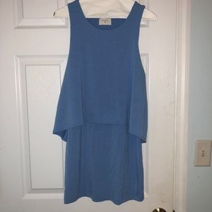 Baby Blue Overlay Tight Dress